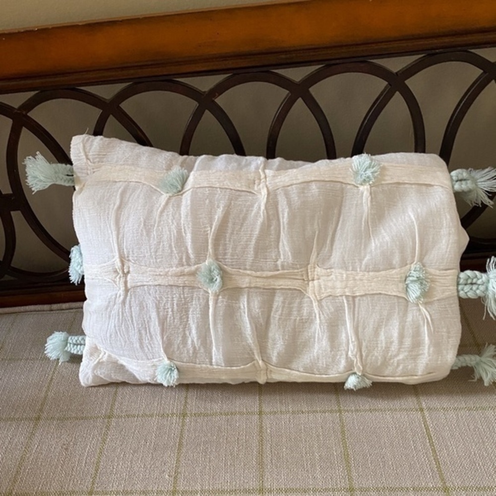 Anthropologie Pom Tassel Toddler Crib Pillow Sham